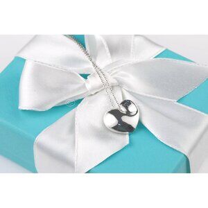 Tiffany & Co. Heart Necklace Carved Puffed Full Heart Pendant